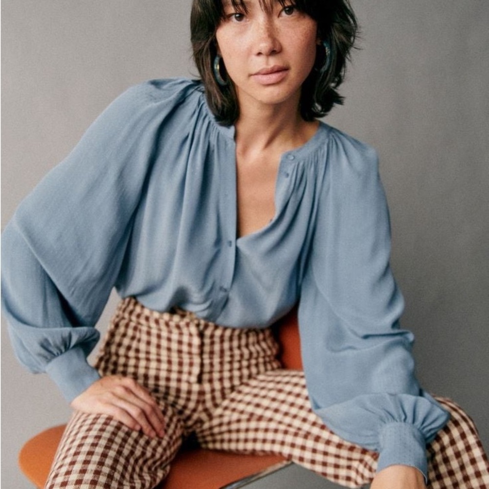 Sezane Lealys shirt size 2 in blue